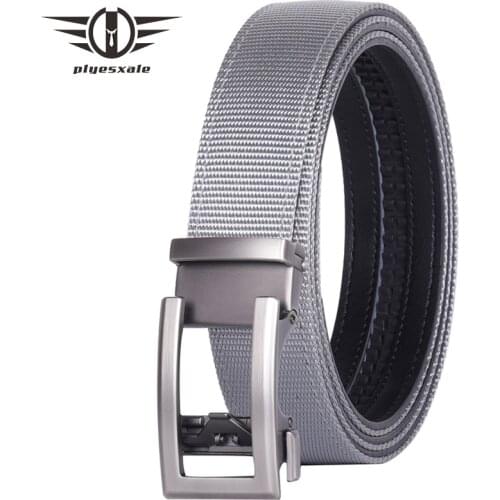Luxury Designer Fashion Green Black Orange Khaki Gray Belts For Men Leather Nylon Belt With Automatic Buckle Casual Cinto B81