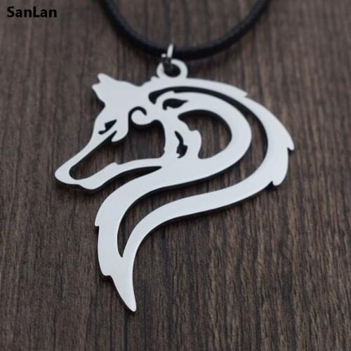 SanLan Stainless Steel DRAGON Charm Dragon Necklace tribal jewelry