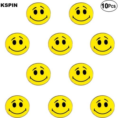 Smile face Badge Lapel Pin Flag badge Brooch Pins Badges 10Pcs a Lot