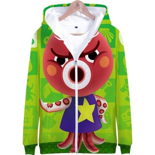 Kawaii Animal Crossing Zipper Hoodies Boy/girl Sweatshirt Hoody Kids Outwears Men/Women Clothing New Horizons Jackets Zip Up Top