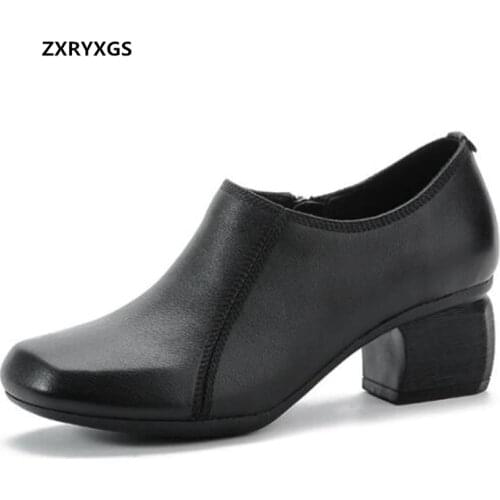 2021 New Spring Autumn Women High Heeled Shoes Soft Sole Non-slip Wear-resistant Comfortable Shoes Woman Fashion Casual Shoes