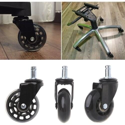 Universal 2.5" PU Rollerblade Style Office Chair Wheels Replacement Chair Caster Drop Shipping