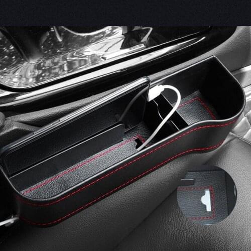 Universal Car Seat Gap Organizer PU Leather Car Storage Organizer High Capacity Multifunction Car Front Seat Crevice Storage Box