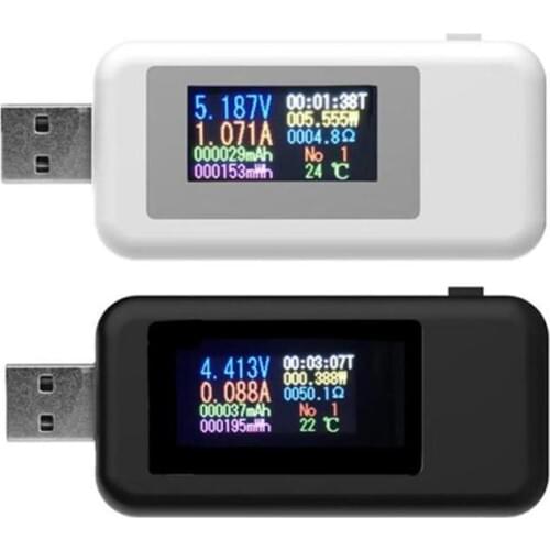 10 in 1 Digital Dispay 4-30V DC USB Tester Current Voltage Charger Indicator Power Bank Battery Capacity Volt Meter Detector Tim