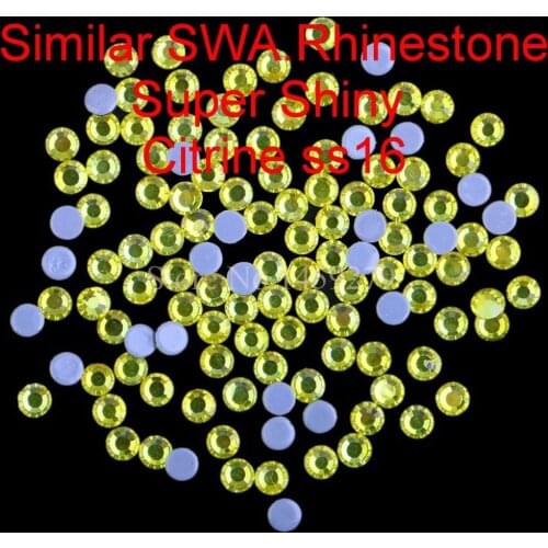 Top Quality! Citrine Hotfix Rhinestones SS6 SS10 SS16 SS20 SS30 Flatback Diamond Hot Fix Strass Crystals With Glue
