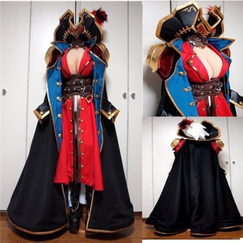 High Quality Full set Fate Extra Francis Drake Coat Cosplay Costume Custom Made any size includes hat