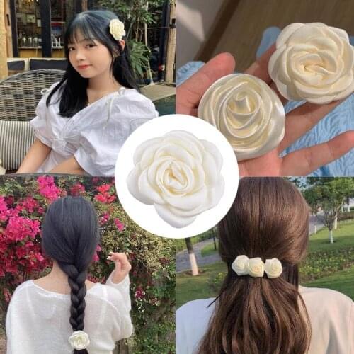 White High Quality Rose Flower Hair Clip Women Hair Accessories Hairpins Woman Bridal Wedding Hair Decorations 2021 New