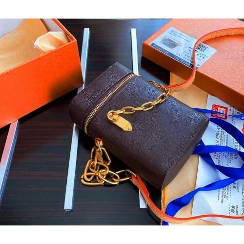 Bucket Bag Genuine Leather Women Tote Handbag Fashion Rivet Lock Female Shoulder Lancel Crossbody Bag Ladies Mini Phone Bag