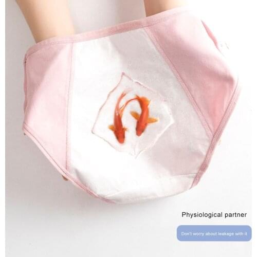 Women Panties Plus Size Mid-Waist Large Size Cotton Menstrual Underwear Women Physiological Panties Leak-Proof Breathable Briefs