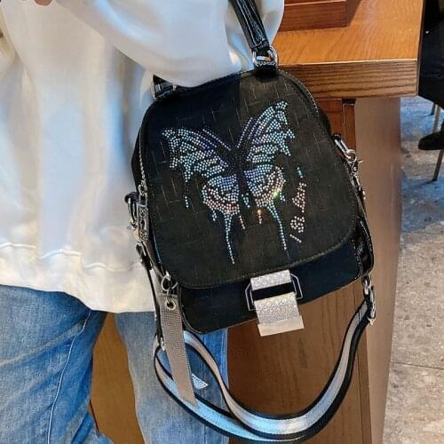 Women Leather Backpack 2021 Brand Designer Backpacks Anti Theft Sequin Small Shoulder Bag Fashion Teenage Girl Silver School Bag