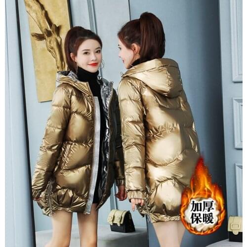 Women Winter Down jacket Long Hooded Keep Warm Outwear Parka Thick Cotton Padded Javket Female Basic Coats Down Cotton Jacket