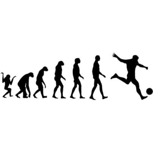 16.4*5CM Personalized Custom Human Evolution Football Vinyl Car Decals Black/Silver C7-0189