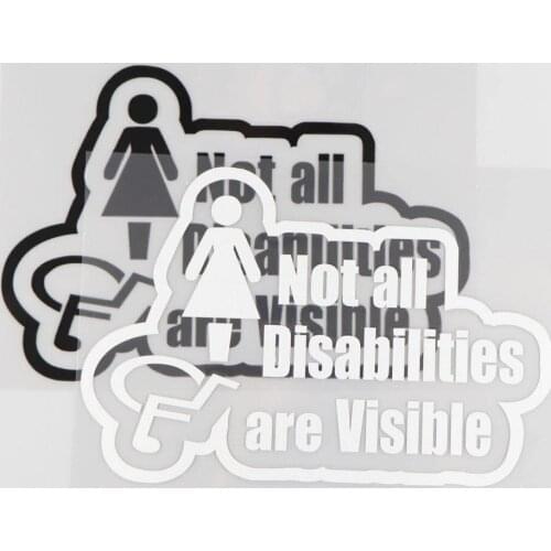 17.2CM*11.7CM Not All Disabilities Are Visible Vinyl Car Body Stickers Funny Car Accessories