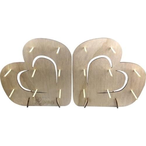 2pcs Wooden Heart Candy Sweet Cart Wall Display Stand Birthday Party Supplies Baby Shower Wedding Decor