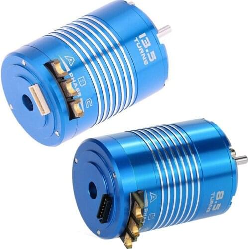 2PCS High Efficiency 540 Sensored Brushless Motor For 1/10 RC Car Blue, 8.5T & 13.5T