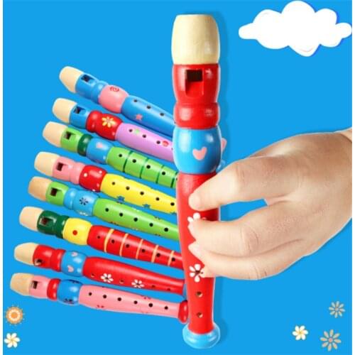 2020 Kids Toy Baby Boys Girls Colorful Wooden Trumpet Buglet Hooter Bugle Music Toy Gift for Kids Lift Education Hot Selling