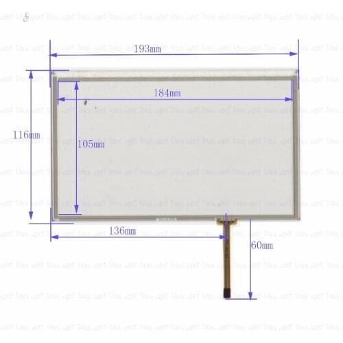 ZhiYuSun 193mm*116mm HLD-TP-1733 8inch 4-wire resistive touch panel for Car DVD, 193*116 GPS Navigator screen glass