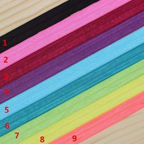 5/8'' Free shipping Fold Over Elastic FOE solid color headband headwear hair band diy decoration wholesale OEM B342