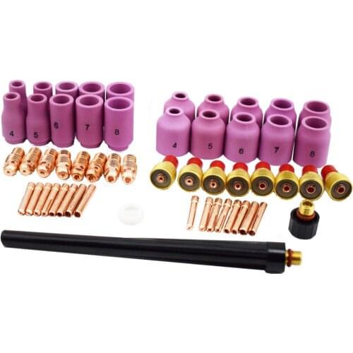55PCS Setup Consumables Kit For WP-9 WP-20 WP-25 Series TIG Welding Torch 13N 53N Nozzles