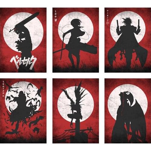 Anime Naruto One Piece Dragon Ball Character Kakashi Zoro Luffy Goku Poster Canvas Painting Mural Living Room Bedroom Home Decor