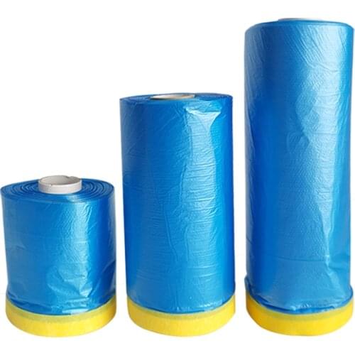 Car Plastic Masking Film Pre-taped Protective Masking Film Adhesive Automotive Paint Masking Film