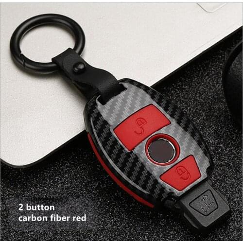 Car ABS Carbon Fiber Key Cover Case Holder For Mercedes Benz C Class W204 GLC 260 C200 CLA GLA 200 BGA AMG W203 W210 W211 W124