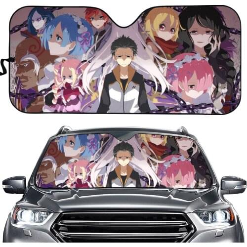 Re Zero Cartoon Anime Car Windshield Sunshade Printing Auto Sun Visor Windscreen Cover Protects Your Vehicle From UV