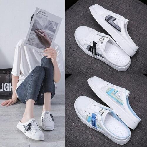 Baotou Half Slippers Women 2021 New Summer Mesh Lazy Thick Bottom Half Support Shoes Women Summer Penetration Comfort 4