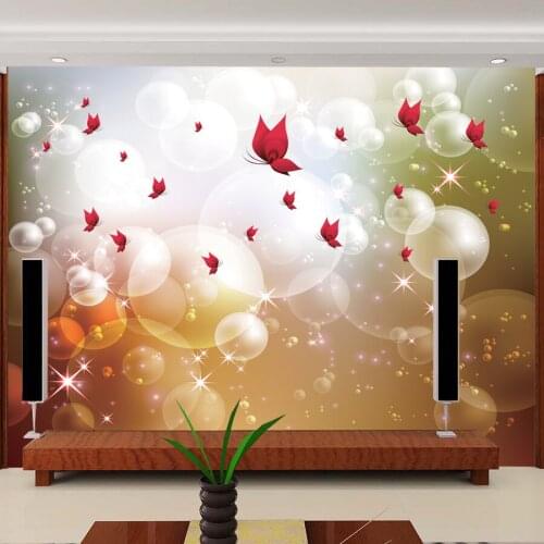 Large mural bedroom living room TV backdrop beautiful butterfly wallpaper Fantasy Stars Custom Size