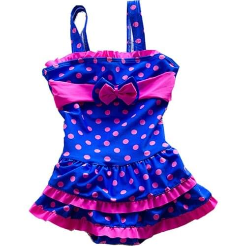 Baby Girls One Piece Swimsuits Dot Cute Swimwear Skirt Girl Swimming Dress Children Beachwear Kids Bathing Suits Hot Spring Wear