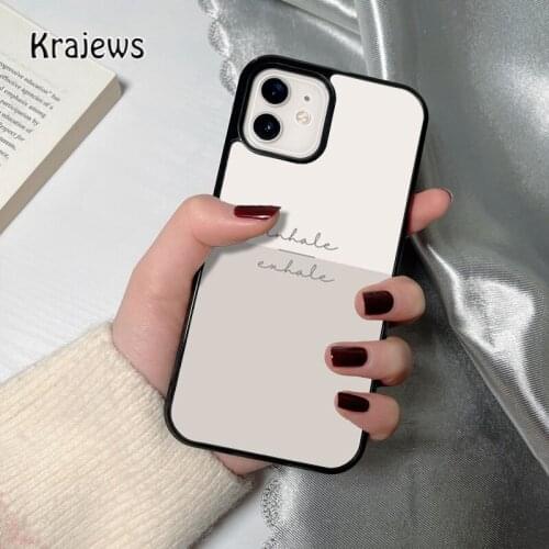 Krajews Inhale Exhale coque Phone Case for iPhone 12 mini 5 6S 7 8 PLUS X XS XR 11 PRO MAX SE 2020 Back Cover Funda Shell