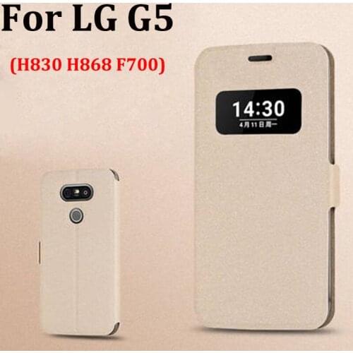 Open window cover For LG G5 Case cover leather phone Cases For LG G 5 H830 H868 F700 case flip shell back cover skin fundas
