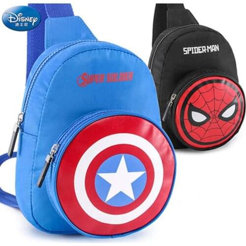 Disney Marvel Chest Bag for Boys Shoulder Multifunctional PU Messenger Cross Body Mini Small Bag Boys Tote Diagonal Bag Gifts