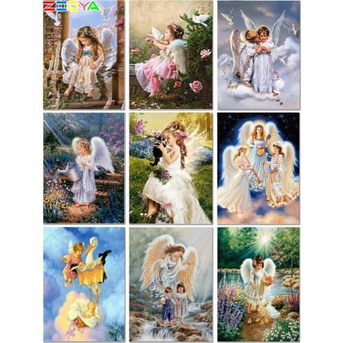 Diy Diamond Painting Angel Girl Picture Landscape Cross Stitch Full Diamond 2019 Diamond Embroidery Wall Sticker Home Decor H902