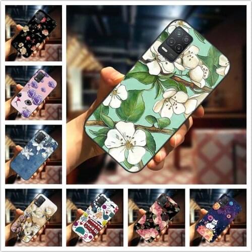 For Realme Narzo 30 5G Case 3D Flower Emboss Silicone Phone Cover for Realme Narzo 30 5G Cases Soft Relief TPU Narzo30 5G Global