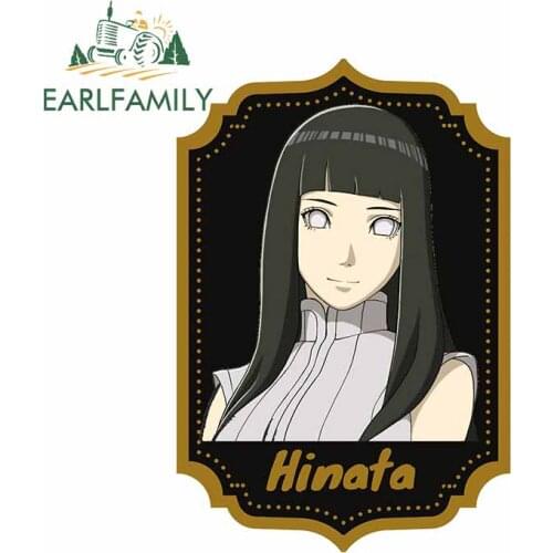 EARLFAMILY 13cm x 9.2cm for Hyuga Hinata Cartoon Car Stickers Windshield Anime Decal Windshield Occlusion Scratch Car Styling