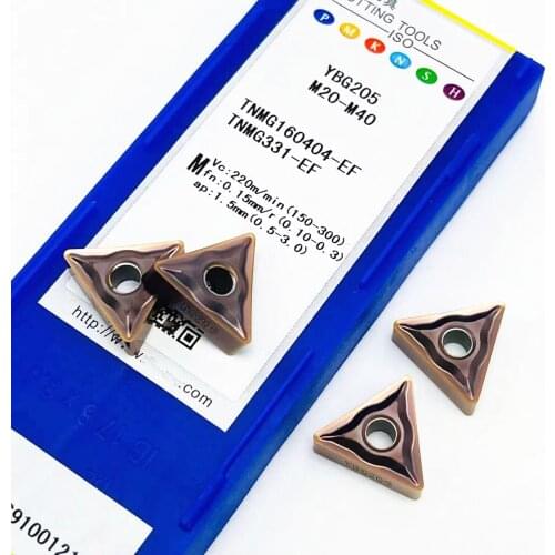 TNMG160404-EF YBG205 10pcs/set 100%original CT insert YBG205=M20-M40 Process stainless steel TNMG160408-EF Free shipping