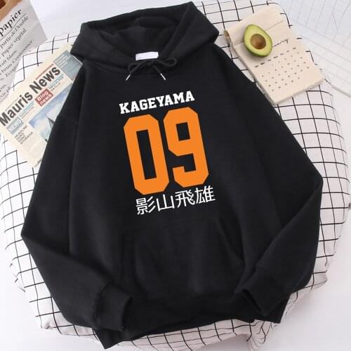 Kageyama Tobio 09 Hoodies Japanese Anime Printing Mens Pullovers Street Korean Man Hoodie Long Sleeve Fashion Brand Mens Hoody