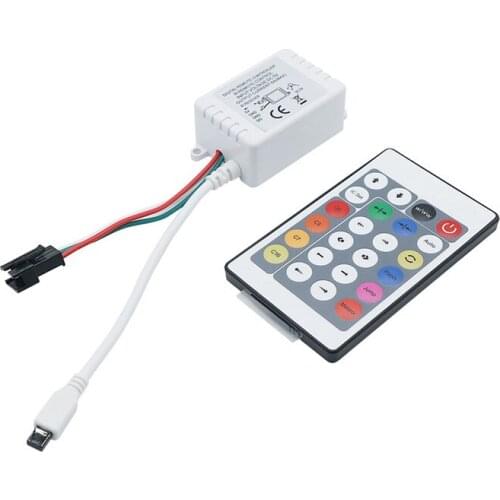 24 Key DC5V/12V IR Remote Controller WS2812B WS2811 2811 200 Change Max 1000 Pixels LED Controller