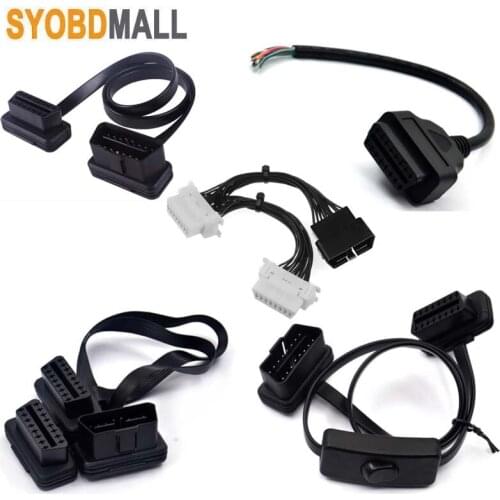 OBD2 OBD 16Pin Female Extension Opening Cable Car Diagnostic Interface Connector OBD II Female Converter OBD2 Male Cable