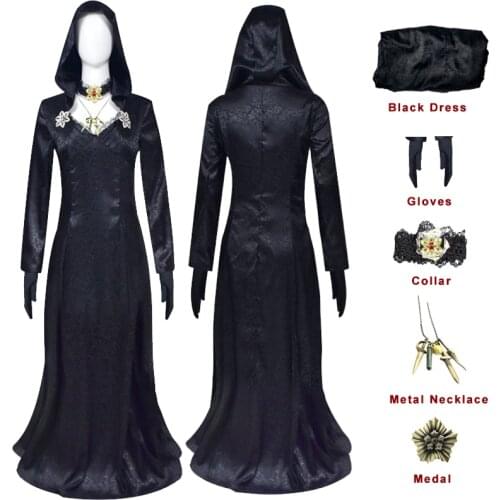 Bela Cassandra Daniela Lady Dimitrescu Cosplay Costume Skirt Girls Dress Necklace Vampire Witch Woman Dresses Halloween Suit