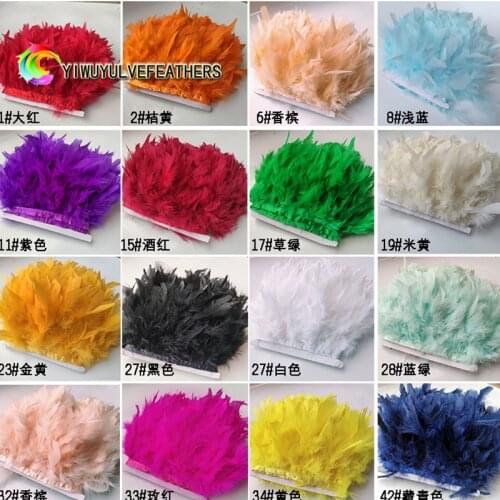 2meters Natural Colourful Turkey Feather Trims Ribbon Wedding for Party Costume Dress Accessory Crafts fly tying materials