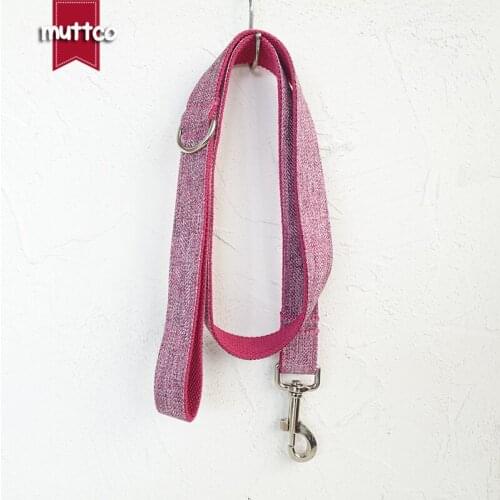 MUTTCO hot selling security training THE PINK SUIT individual customized dog collar and leash set 5 sizes UDL070