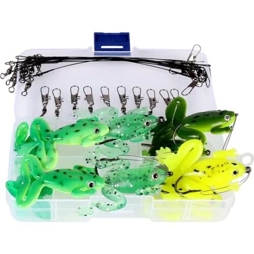 Fishing Lures Kit Soft Double Propellers Frogs Topwater Fishing Crankbait Lures for Snakehead Bait Fishing tackle Accessories