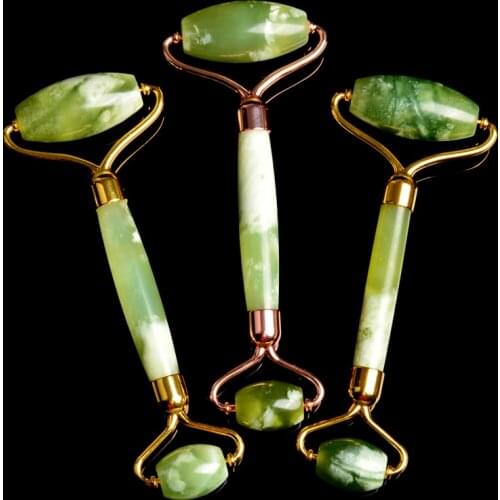 Jade Roller Facial Massage Silent Face Roller Real Natural Jade Stone Beauty Tool Slimming Face Massager Lifting High Quality