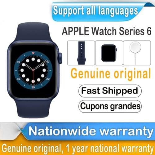 New Original Apple Watch Series 6 GPS Cellular 40MM/44MM Aluminum Case with 5 Colors Sport Band Remote Heart Rate Smartwatch