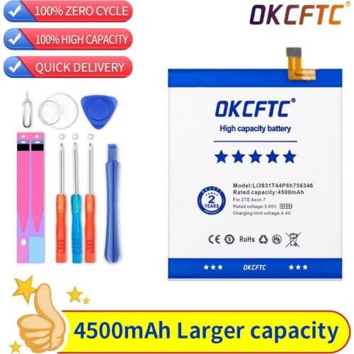 Original New LI3931T44P8H756346 Battery For ZTE Axon 7 5.5inch A2017 Battery 4500mAh With Tracking Number