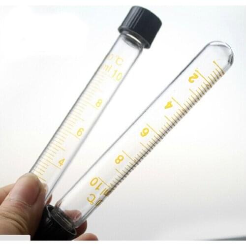 Plastic screw cap 10ml glass tubes graduated test tube chemistry laboratory experiment screw test tube