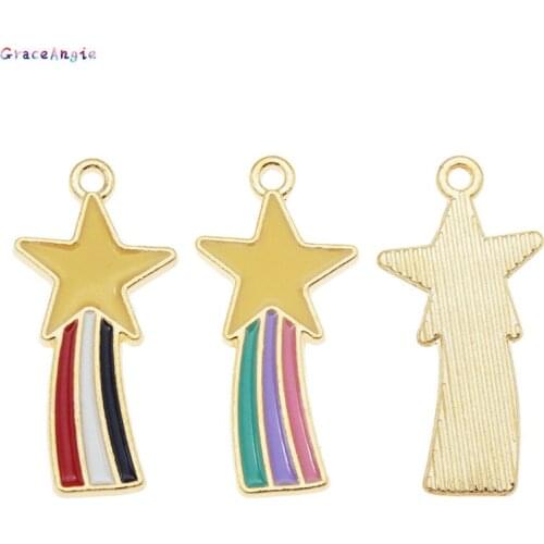 4Pcs Magic wand Star Charms For Baby Jewelry Women Earrings Accessories Star Pendant Necklace Accessories Alloy Crafts Gift