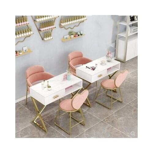 Simple modern nail art table and chair set online celebrity nail art table single double manicure table with drawer